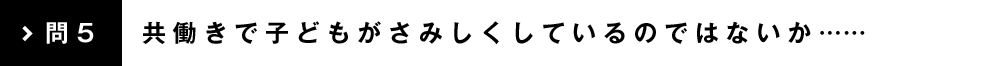 問5 共働きで子どもがさみしくしているのではないか……